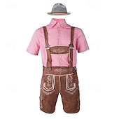 abordables Hombres-Oktoberfest Lederhosen Camisas Sombrero alpino bávaro Alemán alpino prados Hombre Fiesta Festival de Cerveza Paño de estilo tradicional