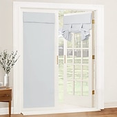 baratos Cortinas da porta-Cortina de Porta Francesa Sem Furos Cortina Blackout com Pregas de Lápis Cortinas Funcionais Filtradoras de Luz para Escritório e Casa 26X68polegadas(66X173CM)