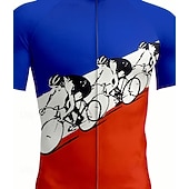 economico Maglie da uomo-Per uomo Maglia da Ciclismo Grafico Geometrico Manica Corta Bicicletta Maglia Top con 3 tasche posteriori Resistente ai Raggi UV Asciugatura Rapida Cerniera Frontale Strisce Riflettenti Gli sport
