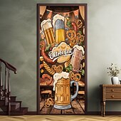 cheap Garage &amp; Door Banners-Oktoberfest Door Decorations German Bavarian Beer Door Covers Door Tapestry Door Curtain Decoration Backdrop Indoor/Outdoor Door Banner for Front Door Office Door