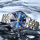 economico Orologi meccanici-Orologi da uomo di lusso, alla moda, originali, al quarzo, da polso, impermeabili, luminosi, con data e settimana.