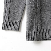 preiswerte Herrenpullover-Herren Pullover Gerippt Zopfmuster Stricken Normale Oberteile Gestrickt Schmale Passform Einfach Rundhalsausschnitt Strickware Moderne zeitgenössische Lässig Alltagskleidung Bekleidung Herbst Winter