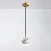baratos Luzes da ilha-Luminária pendente moderna em formato de globo, luminária pendente em latão escovado de meados do século com cúpula de mármore, lustre com altura ajustável para ilha de cozinha, sala de jantar &amp;
