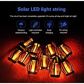 cheap Solar String Lights-1 Pc 15 Leds Outdoor Waterproof Solar Flashing Flame Lantern String Garden Courtyard Camping Christmas Halloween Wedding Atmosphere Decoration Lighting