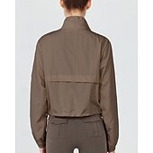 baratos Moletom &amp; Suéter-Mulheres Jaqueta de Corrida Capa de Chuva Bolso Com Zíper Leve Manga Longa Blusas Outono Prova-de-Água A Prova de Vento Secagem Rápida Umidade do pavio Pilates Corrida Ioga Roupa de esporte Roupas