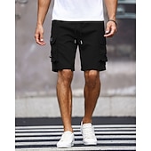 economico All&amp;#39;aperto-Per uomo Pantaloncini cargo Shorts Pantaloncini Estivi Coulisse Elastico in vita Multi-tasche Semplice Comodità Indossabile Lunghezza al ginocchio All&#039;aperto Sport Quotidiano Moda Casual Nero Verde