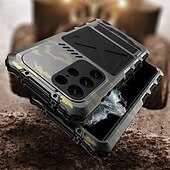 Недорогие Чехлы для Samsung-телефон Кейс для Назначение SSamsung Galaxy S24 Ultra Plus S23 Ultra Кейс на заднюю панель Магнитный адсорбционный футляр со стендом Поддержка беспроводной зарядки Защита от удара