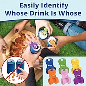 cheap Openers-Complete Cover Easy Tab Opener New and Improved 6PK Beverage Barricade 2.0, Colorful Drink Can Protector Cap for Soda, Beer, Coke Shields From Bugs, Bees, Dust at the Party, BBQ, Beach