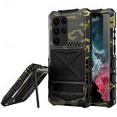 Недорогие Чехлы для Samsung-телефон Кейс для Назначение SSamsung Galaxy S24 Ultra Plus S23 Ultra Кейс на заднюю панель Магнитный адсорбционный футляр со стендом Поддержка беспроводной зарядки Защита от удара