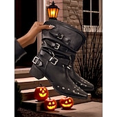 voordelige Jaren 80-Zwarte punk gothic enkellaarsjes voor dames met vleermuis- en kruisdetails - ontwerp met spikes en studs, alternatieve mode uit de jaren 80, ideaal voor uitgaansgelegenheden, Halloween-feestjes en