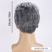 cheap Mens Wigs-Synthetic Wig Afro Curly Water Wave Asymmetrical Neat Bang Machine Made Wig 10 inch A1 Synthetic Hair Men&#039;s Classic Comfortable Color Gradient Multi-color