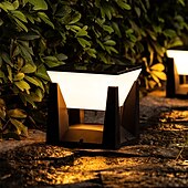 abordables Luces de paisaje-Luces solares para postes, resistentes al agua y duraderas, luces de suelo con 3 modos de iluminación, luz LED retro para pilar, encendido y apagado automático, iluminación para camino de jardín,