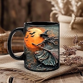 levne Halloween Kithen-Halloweenský dárkový hrnek, keramický hrnek na kávu s čarodějnickou tématikou 330 ml/12 oz, strašidelný halloweenský hrnek pro ženy, přátele, milovníky wiccanské inspirace, vánoční dekorace nebo dárek