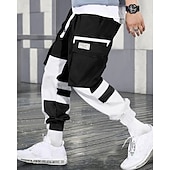 cheap Cargo Pants-Men's Cargo Pants Trousers Techwear Elastic Waist Drawstring Multi Pocket Color Block Wearable Outdoor Daily Camping &amp; Hiking Fashion Classic Black Blue