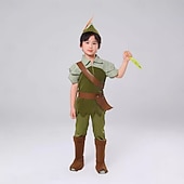 billiga Barnens kostymer-Alf halloween Kläder Kostym Sagotema Peter Pan &amp; Wendy Sagobokskaraktärer Barn Pojkar Halloween Karnival Världsbokdagen Prestanda Pedagogisk klädsel Klädsel för skolevenemang Enkla Halloween kostymer