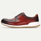 billiga Premium sneakers i läder-Premium röda lädersneakers för män med mjuk dämpning och slitstark yttersula - bekväm och snygg design, perfekt för vardagsbruk och helgutflykter