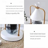 economico lampada da comodino-Lampada a candela retrò per aromaterapia, lampada da comodino dimmerabile, nera, stile moderno, lampadine a LED, 110 V, 35 W, antifumo, per uso interno
