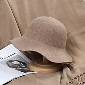 economico Cappelli-Cappelli da pescatore da donna in maglia di cashmere, cappello da pescatore pieghevole, caldo, autunno e inverno, colore unico