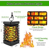 olcso Tájvilágítás-napelemes lámpák kültéri lámpákhoz villódzó lánggal működő napelemes lámpa kültéri függőlámpások dekoratív kültéri világítás napelemes vízálló led láng karácsonyi fények teraszra és kertbe