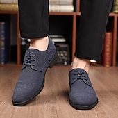 cheap Formal-Men&#039;s Oxfords Brogue Walking British PU Leather Suede Breathable Comfortable Slip Resistant Lace-up Dark Brown Black Blue Fall Winter
