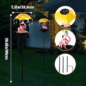 economico Luci paesaggistiche-Luci solari da esterno in ferro battuto, a forma di fenicottero, impermeabili, con statua, lampada da prato a forma di ape, con funzione di mangiatoia per colibrì, regalo di Natale per il