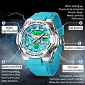 abordables Relojes digitales-SANDA Hombre Reloj Digital Al Aire Libre Deportes Táctico Reloj de Muñeca Luminoso Cronómetro Despertador Calendario Silicona Reloj