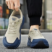 Χαμηλού Κόστους Ανδρικά Sneakers-Ανδρικά πλεκτά mesh αθλητικά παπούτσια με μπλε σόλα σε αντίθεση – ελαφριά και αναπνεύσιμα αθλητικά παπούτσια για τρέξιμο, καθημερινή προπόνηση, ταξίδια στην πόλη και ενεργό τρόπο ζωής.