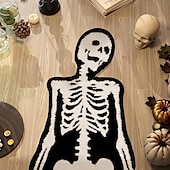 economico Tappeti e zerbini-zerbino di benvenuto con teschio di Halloween, zerbino antiscivolo, tappeto resistente e lavabile per interni/esterni, per veranda, ingresso e arredamento per la casa