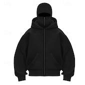 economico felpe con cappuccio da uomo di base-Per uomo Felpa con cappuccio Felpa con cappuccio a zip intera Nero Bianco Rosso Grigio chiaro Grigio scuro Con Cappuccio Semplice Tasca Sport &amp; Outdoor Quotidiano Ferie Poliestere Streetwear