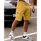 economico All&amp;#39;aperto-Per uomo Pantaloncini cargo Shorts Pantaloncini Estivi Coulisse Elastico in vita Multi-tasche Semplice Comodità Indossabile Lunghezza al ginocchio All&#039;aperto Sport Quotidiano Moda Casual Nero Cachi