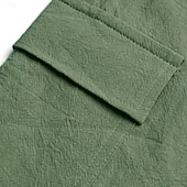 baratos Feriado-Homens Calças Cargo Calças de linho Calças Calça verão Cintura elástica Com Cordão Bolso multi Tecido Conforto Respirável Comprimento total Casual Diário Feriado Férias Moda Preto Branco Sem