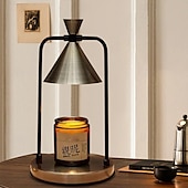 economico lampada da comodino-Lampada a candela retrò per aromaterapia, lampada da comodino dimmerabile, nera, stile moderno, lampadine a LED, 110 V, 35 W, antifumo, per uso interno
