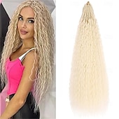 preiswerte Haare häkeln-Mikro-brasilianische Zöpfe, lockiges Häkelhaar, 24 Zoll, wassergewelltes Häkelhaar, afro-verworrenes lockiges rotes Flechthaar, Haarverlängerungen, tief gewelltes synthetisches Häkelhaar für Frauen