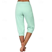 billige cargobukser for kvinner-Dame Capri-bukser Søndagsshorts Gatemote Fritid Kalv lengde Medium Midje عادي Elastisk midje Snorer Pusteevne Myk Mikroelastisk Feriereise Gate Dagligdagstøy Svart Rosa Navyblå Grønn Sommer Normal