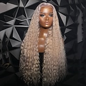 baratos Perucas de seda frontais de cabelo natural-100% cabelo humano remy virgem 5x5 fechamento perucas sem cola 13x4 peruca de cabelo humano frontal de renda peruca loira acinzentada cacheada com cabelo de bebê linha capilar natural pré-arrancada