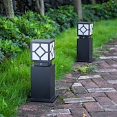 abordables Post Light-Lámpara de poste para exteriores, moderna lámpara de columna para entrada de patio, carcasa de metal, 110-240 V, 5 W