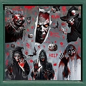 cheap Halloween Stickers-9 Sheets Halloween Static Window Clings Stickers, Grim Reaper, Ghost, Bat and Skeleton Glass Decals, Removable Halloween Party Decorations for Windows and Storefronts