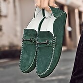 abordables Chaussures sans lacets &amp; mocassins-Mocassins en daim beige pour hommes avec boucle, légers et flexibles, parfaits pour une tenue de bureau décontractée, des soirées sociales et des journées de détente