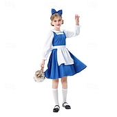 זול תחפושות לבנות-Alice in Wonderland סיפור מעשייה אליס שמלות תחפושות דמויות מספרי סיפורים לוליטה מתוקה תחפושות משחק של דמויות מסרטים for בנות בגדי ריקוד ילדים האלווין (ליל כל הקדושים) קרנבל יום הספר העולמי