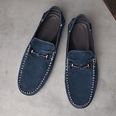 abordables Chaussures sans lacets &amp; mocassins-Mocassins en daim beige pour hommes avec boucle, légers et flexibles, parfaits pour une tenue de bureau décontractée, des soirées sociales et des journées de détente