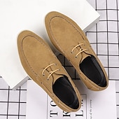 cheap Casual-Men&#039;s Beige Faux Suede Boat Shoes with Lace-Up Design – Comfortable Casual Footwear for Weekend, Vacation &amp; Daily Use