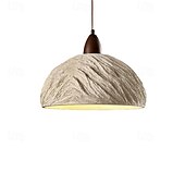economico Luci a sospensione-Lampada a sospensione moderna in cemento, lampadario a cupola in legno industriale per isola cucina, lampada a sospensione industriale retrò per camera da letto rurale, lampada da soffitto per