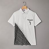cheap Men&#039;s Golf Polo-Men&#039;s Geometric Golf Sports Polo Shirts Short Sleeve Polo Shirts Collared Shirts Business Casual Outdoor Athleisure Daily Wear 3D Print Summer Blue Purple Green