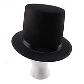 levne Party klobouky-kouzelný klobouk červená stuha lincolnův klobouk styl klobouku černý lincoln jevištní vystoupení černý klobouk vysoký klobouk