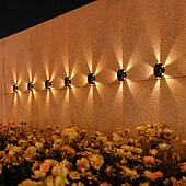 economico Applique per esterni-1 lampada da parete solare impermeabile per esterni con 5 fasci LED, illuminazione per cortile, giardino, recinzione, balcone, scala