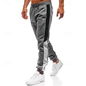 cheap Joggers-Men's Athletic Pants Sweatpants Joggers Trousers Pocket Elastic Waist Drawstring Color Block Comfort Sports Outdoor Daily Fashion Casual Black Light Grey Micro-elastic