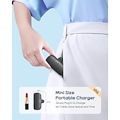 cheap Tool Accessories-Small Portable Charger for iPhone with Built-in Lightning Cable 3000/5000mAh Power Bank Fast Charging for Phone