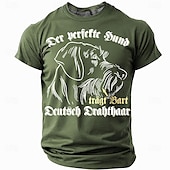 abordables T-shirts amusants pour hommes-T-shirt pour homme Pointer à poil dur allemand - À manches courtes &#039;Le chien parfait porte une barbe&#039; Tee graphique pour amoureux des chiens de chasse