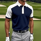 abordables Polo de golf pour homme-Homme Graphique Polos de Sport Manche Courte Polos Chemises à Col Vêtements de sport Occasionnel Athleisure Boutons Été Bleu Vert Bleu ciel