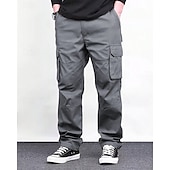 cheap Cargo Pants-Men&#039;s Cargo Pants Trousers Elastic Waist Drawstring Multi Pocket Plain Wearable Outdoor Daily Camping &amp; Hiking Fashion Classic Black Green